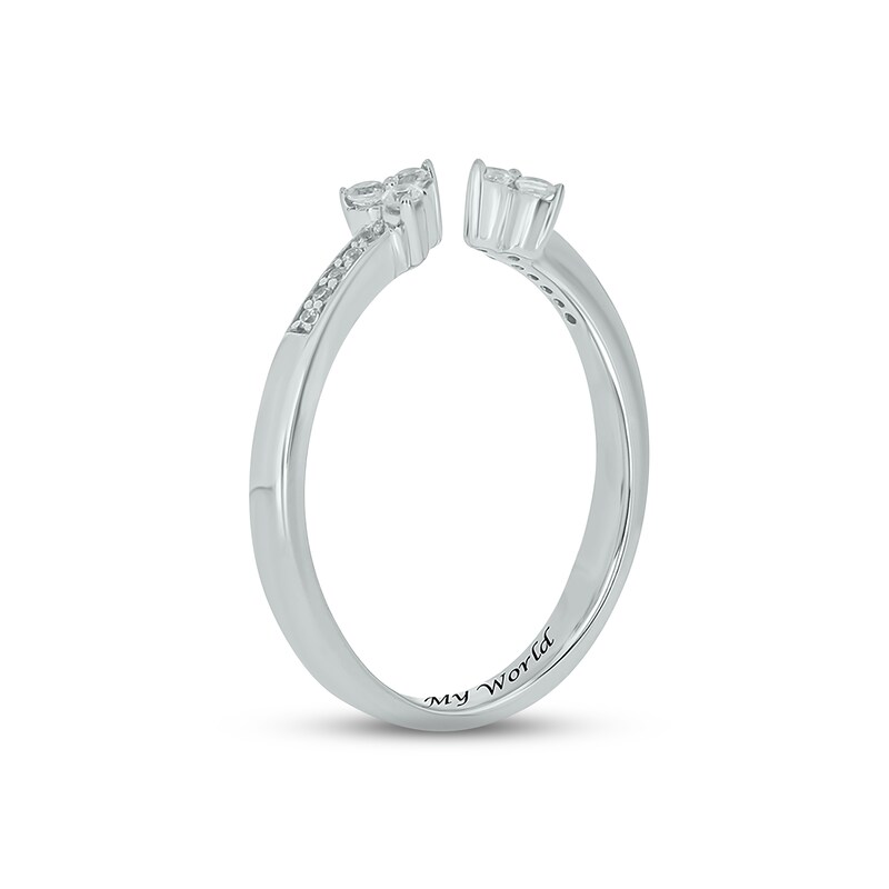 Main Image 2 of Diamond Flower Deconstructed Promise Ring 1/6 ct tw Round-cut Sterling Silver