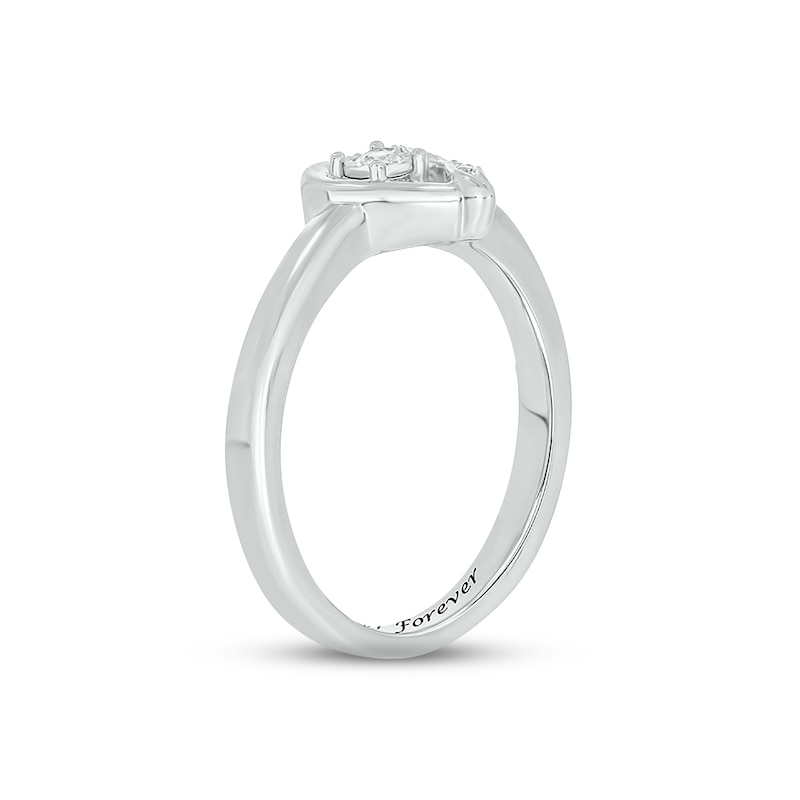 Main Image 2 of Diamond Heart Promise Ring 1/20 ct tw Round-cut Sterling Silver