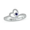 Thumbnail Image 0 of Blue Lab-Created Sapphire & Diamond Ring 1/20 ct tw Round-cut Sterling Silver