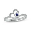 Thumbnail Image 1 of Blue Lab-Created Sapphire & Diamond Ring 1/20 ct tw Round-cut Sterling Silver