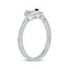 Thumbnail Image 2 of Blue Lab-Created Sapphire & Diamond Ring 1/20 ct tw Round-cut Sterling Silver
