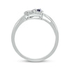 Thumbnail Image 3 of Blue Lab-Created Sapphire & Diamond Ring 1/20 ct tw Round-cut Sterling Silver