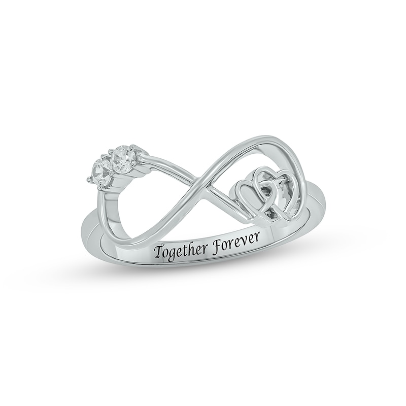 Main Image 1 of Diamond Infinity Promise Ring 1/10 ct tw Round-cut Sterling Silver
