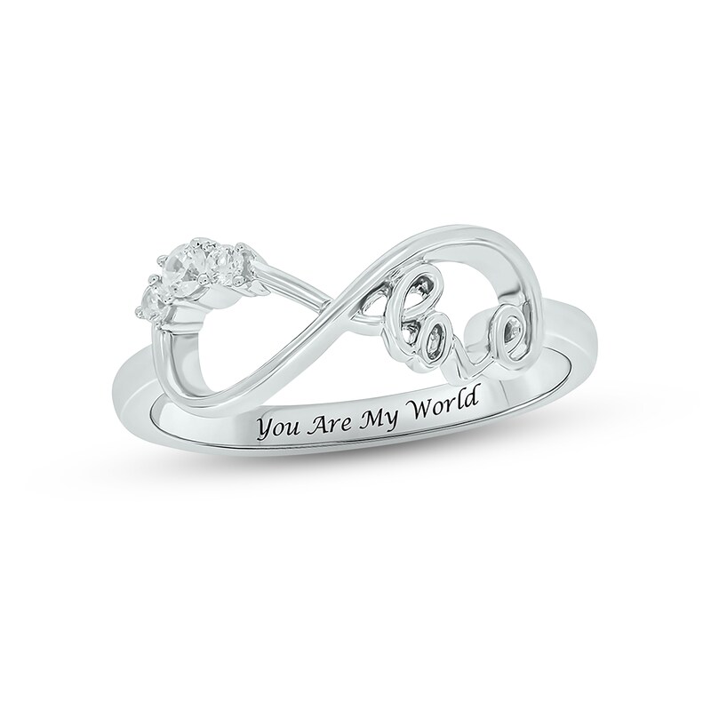 Main Image 1 of Diamond &quot;Love&quot; Infinity Promise Ring 1/10 ct tw Round-cut Sterling Silver