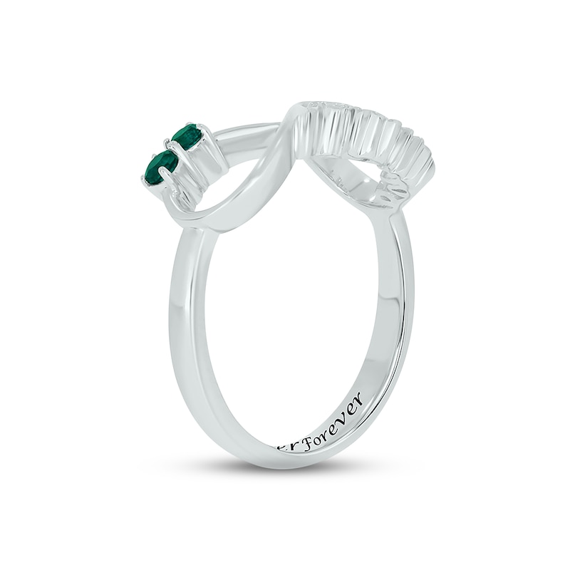 Main Image 2 of Lab-Created Emerald Infinity Promise Ring Sterling Silver