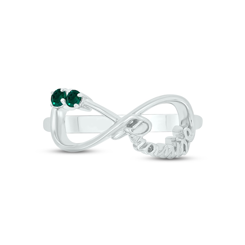 Lab-Created Emerald Infinity Promise Ring Sterling Silver