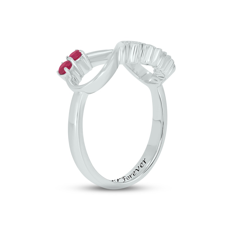 Main Image 2 of Lab-Created Ruby Infinity Promise Ring Sterling Silver