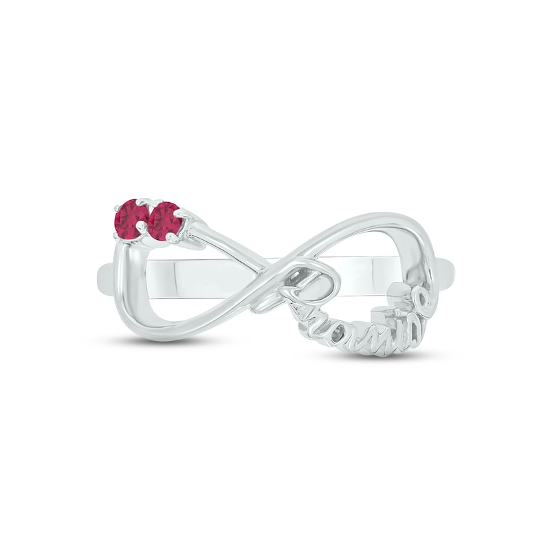 Main Image 3 of Lab-Created Ruby Infinity Promise Ring Sterling Silver