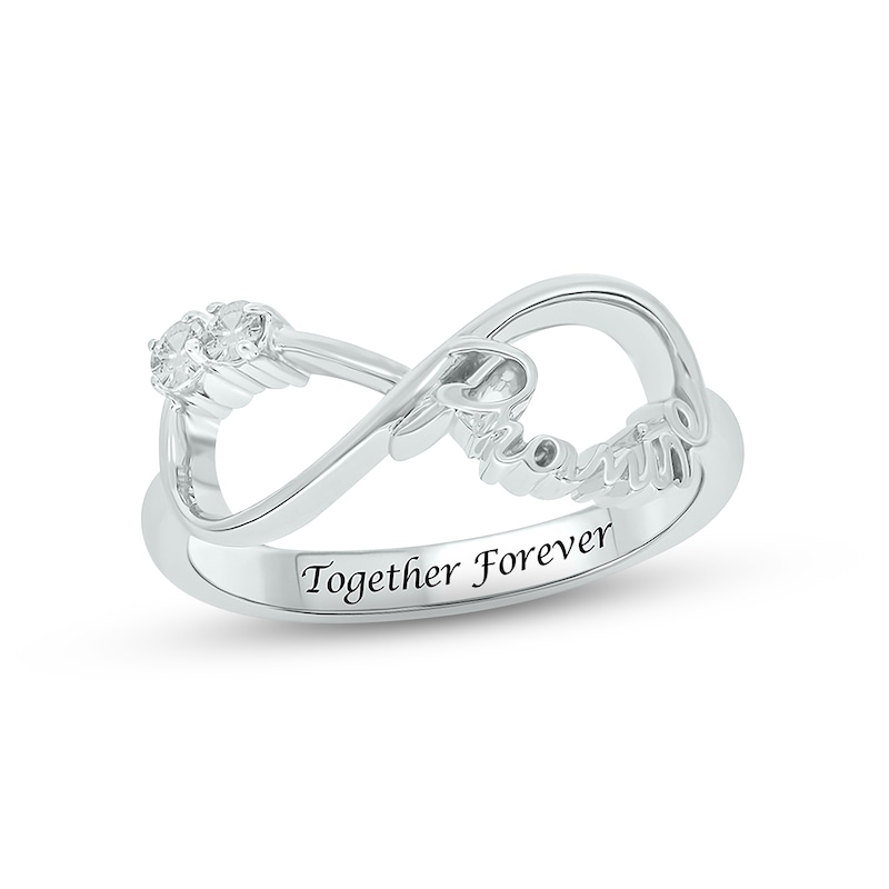 White Lab-Created Sapphire Infinity Promise Ring Sterling Silver