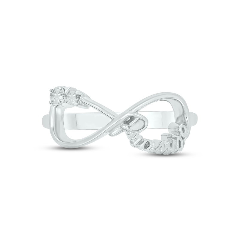 Main Image 3 of White Lab-Created Sapphire Infinity Promise Ring Sterling Silver