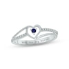 Thumbnail Image 1 of Blue Lab-Created Sapphire Heart Promise Ring Sterling Silver