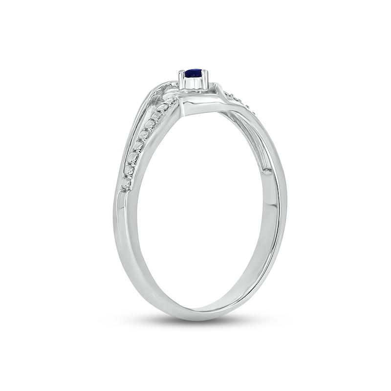 Main Image 2 of Blue Lab-Created Sapphire Heart Promise Ring Sterling Silver