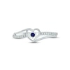 Thumbnail Image 3 of Blue Lab-Created Sapphire Heart Promise Ring Sterling Silver