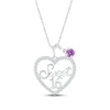 Thumbnail Image 0 of Amethyst & White Lab-Created Sapphire "Sweet 16" Necklace Sterling Silver 18"