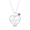 Thumbnail Image 1 of Amethyst & White Lab-Created Sapphire "Sweet 16" Necklace Sterling Silver 18"