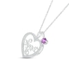 Thumbnail Image 1 of Amethyst & White Lab-Created Sapphire "Sweet 16" Necklace Sterling Silver 18"