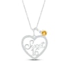 Thumbnail Image 1 of Citrine & White Lab-Created Sapphire "Sweet 16" Necklace Sterling Silver 18"