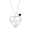 Thumbnail Image 1 of Blue & White Lab-Created Sapphire &quot;Sweet 16&quot; Necklace Sterling Silver 18&quot;