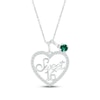 Thumbnail Image 1 of Lab-Created Emerald & White Lab-Created Sapphire &quot;Sweet 16&quot; Necklace Sterling Silver 18&quot;