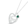 Thumbnail Image 2 of Lab-Created Emerald & White Lab-Created Sapphire &quot;Sweet 16&quot; Necklace Sterling Silver 18&quot;