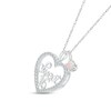 Thumbnail Image 2 of Lab-Created Opal & White Lab-Created Sapphire "Sweet 16" Necklace Sterling Silver 18"