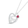 Thumbnail Image 2 of Lab-Created Ruby & White Lab-Created Sapphire &quot;Sweet 16&quot; Necklace Sterling Silver 18&quot;