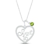 Thumbnail Image 0 of Peridot & White Lab-Created Sapphire "Sweet 16" Necklace Sterling Silver 18"