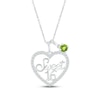Thumbnail Image 1 of Peridot & White Lab-Created Sapphire &quot;Sweet 16&quot; Necklace Sterling Silver 18&quot;