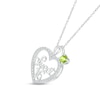 Thumbnail Image 1 of Peridot & White Lab-Created Sapphire "Sweet 16" Necklace Sterling Silver 18"