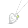 Thumbnail Image 2 of Peridot & White Lab-Created Sapphire &quot;Sweet 16&quot; Necklace Sterling Silver 18&quot;