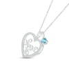 Thumbnail Image 1 of Swiss Blue Topaz & White Lab-Created Sapphire "Sweet 16" Necklace Sterling Silver 18"