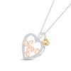 Thumbnail Image 2 of Citrine & White Lab-Created Sapphire &quot;Sweet 16&quot; Necklace Sterling Silver & 10K Rose Gold 18&quot;