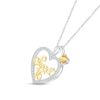 Thumbnail Image 2 of Citrine & White Lab-Created Sapphire "Sweet 16" Necklace Sterling Silver & 10K Yellow Gold 18"