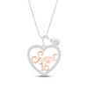 Thumbnail Image 1 of White Lab-Created Sapphire &quot;Sweet 16&quot; Necklace Sterling Silver & 10K Rose Gold 18&quot;
