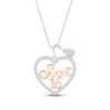 Thumbnail Image 1 of Lab-Created Opal & White Lab-Created Sapphire &quot;Sweet 16&quot; Necklace Sterling Silver & 10K Rose Gold 18&quot;