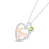 Thumbnail Image 2 of Peridot & White Lab-Created Sapphire &quot;Sweet 16&quot; Necklace Sterling Silver & 10K Rose Gold 18&quot;