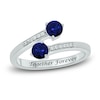 Thumbnail Image 0 of Blue Lab-Created Sapphire & Diamond Deconstructed Promise Ring 1/20 ct tw Round-cut Sterling Silver