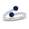 Thumbnail Image 1 of Blue Lab-Created Sapphire & Diamond Deconstructed Promise Ring 1/20 ct tw Round-cut Sterling Silver