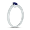 Thumbnail Image 1 of Blue Lab-Created Sapphire & Diamond Deconstructed Promise Ring 1/20 ct tw Round-cut Sterling Silver