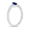 Thumbnail Image 2 of Blue Lab-Created Sapphire & Diamond Deconstructed Promise Ring 1/20 ct tw Round-cut Sterling Silver