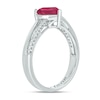 Thumbnail Image 1 of Lab-Created Ruby & Diamond Heart Promise Ring 1/10 ct tw Round-cut Sterling Silver