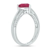 Thumbnail Image 2 of Lab-Created Ruby & Diamond Heart Promise Ring 1/10 ct tw Round-cut Sterling Silver