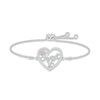 Thumbnail Image 1 of Lab-Created Opal & White Lab-Created Sapphire &quot;Sweet 16&quot; Bolo Bracelet Sterling Silver 9.5&quot;