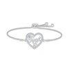 Thumbnail Image 1 of White Lab-Created Sapphire &quot;Sweet 16&quot; Bolo Bracelet Sterling Silver 9.5&quot;