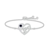 Blue & White Lab-Created Sapphire "Sweet 16" Bolo Bracelet Sterling Silver 9.5"