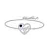 Thumbnail Image 1 of Blue & White Lab-Created Sapphire "Sweet 16" Bolo Bracelet Sterling Silver 9.5"