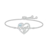 Thumbnail Image 1 of Aquamarine & White Lab-Created Sapphire &quot;Sweet 16&quot; Bolo Bracelet Sterling Silver 9.5&quot;