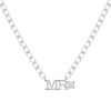 Thumbnail Image 1 of Men's Lab-Created Opal &quot;Mr.&quot; Cuban Chain Necklace Sterling Silver 20&quot;