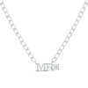 Thumbnail Image 1 of Men's White Lab-Created Sapphire &quot;Mr.&quot; Cuban Chain Necklace Sterling Silver 20&quot;