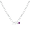 Thumbnail Image 1 of Men's Amethyst &quot;Mr.&quot; Cuban Chain Necklace Sterling Silver 20&quot;